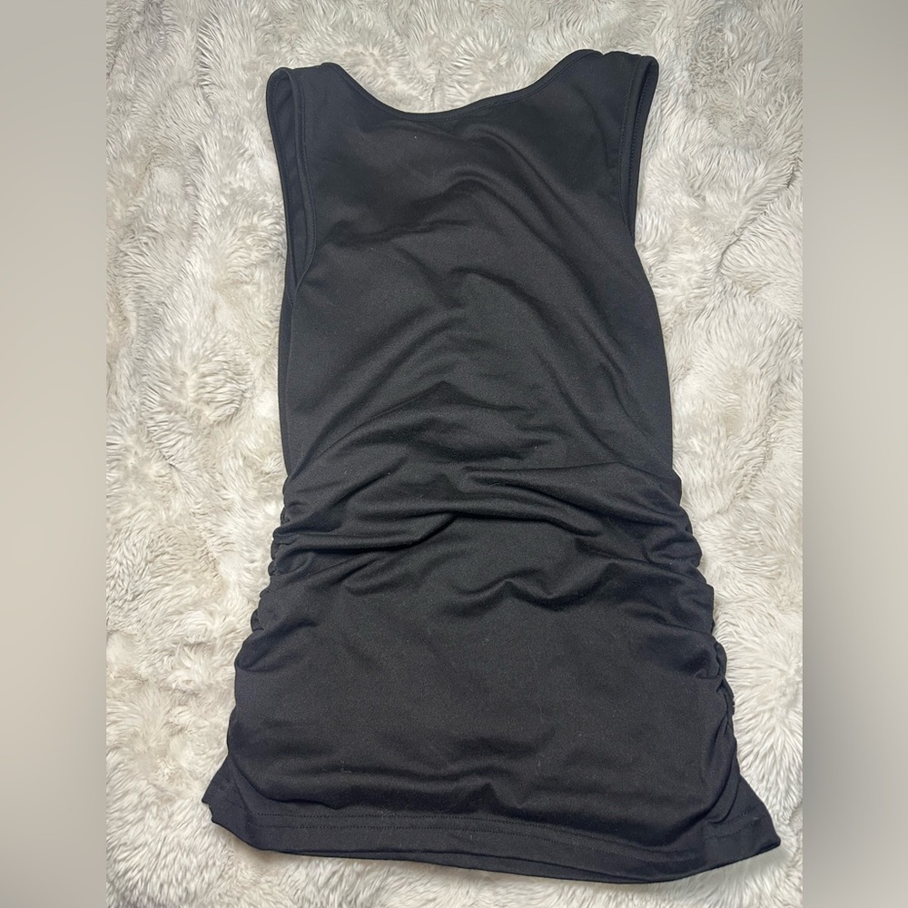 SHEIN Black Ruched Scoop Neck Tank - Picture 2 of 2